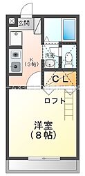 メゾンドラヴィ菰口1 1Kの間取図画像