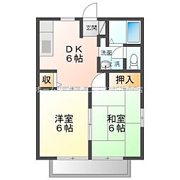 ユトリロ忠興2 2DKの間取図画像