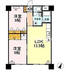 ビラ鳳笙 2LDKの間取図画像