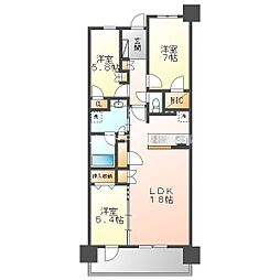 プラウドタワー豊橋 3SLDKの間取図画像