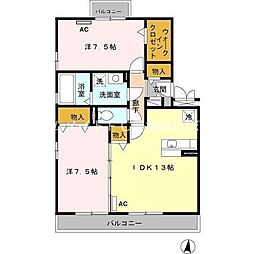 オリーブガーデン 2LDKの間取図画像