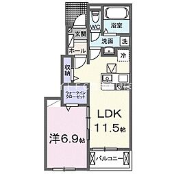 プロシード 1LDKの間取図画像