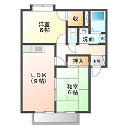 ユトリロ大岩2 2LDKの間取図画像