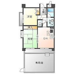 ライオンズマンション豊橋牧野町 2DKの間取図画像