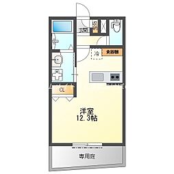 ベルクレスト大岩参番館 ワンルームの間取図画像