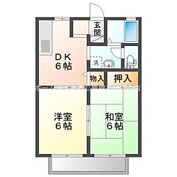 オレンジハウス東館 2DKの間取図画像