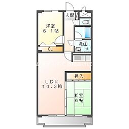 NH菰口 2LDKの間取図画像