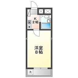 ユトリロサニー 1Kの間取図画像