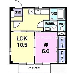 ニューシティタカ 1LDKの間取図画像