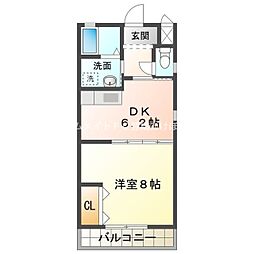 メゾンケイ 1DKの間取図画像