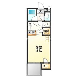 セザンヌ小坂井 ワンルームの間取図画像