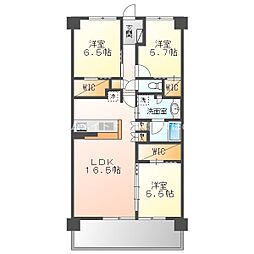 HONOKUNIRESIDENCE 3LDKの間取図画像