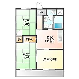 アスカ2 3DKの間取図画像