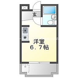 クラウンプラザ往完 ワンルームの間取図画像