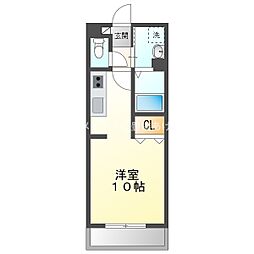 リングセレクト ワンルームの間取図画像