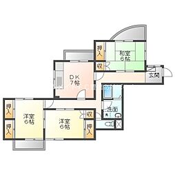 Mハイツ佐藤 3DKの間取図画像