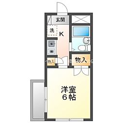 ユトリロジョイ 1Kの間取図画像
