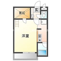 セザンヌ牧野 ワンルームの間取図画像