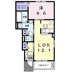アンジュの家1 1LDKの間取図画像