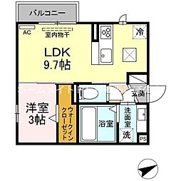 プランドールX 1LDKの間取図画像