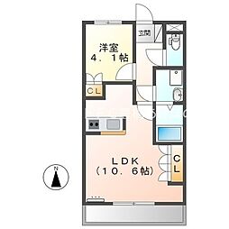 ルミナス1番館 1LDKの間取図画像