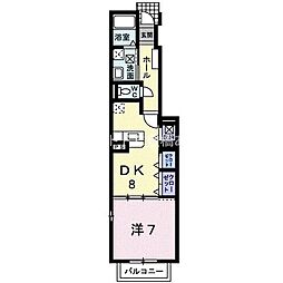 アルカンシェル 1DKの間取図画像