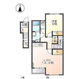 ベルディア 1LDKの間取図画像