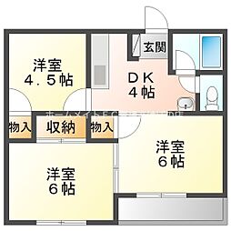 ビレッジ牧 3DKの間取図画像