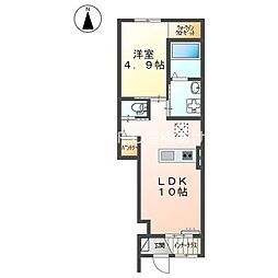 ハピネ吉川 1LDKの間取図画像