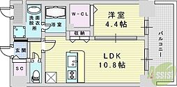 スプランディッド新大阪VIII 1LDKの間取図画像