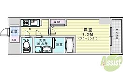 Sレジデンス新大阪ウエスト 1Kの間取図画像