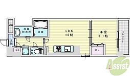 ル・ヴェール新大阪 1LDKの間取図画像