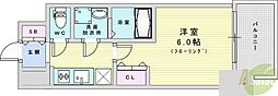 エスリード新大阪ザ・プレミアEAST 1Kの間取図画像