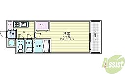 レジディア新大阪 1Kの間取図画像