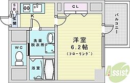 S-RESIDENCE新大阪Rish 1Kの間取図画像