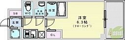 エスリードレジデンス大阪ウエストコート 1Kの間取図画像