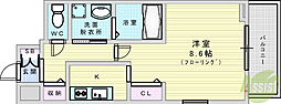 スプランディッド2 1Kの間取図画像