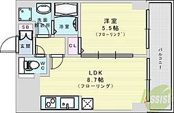 サンレムート新大阪east2 1LDKの間取図画像