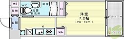 セレッソコートリバーサイドOSAKA 1Kの間取図画像