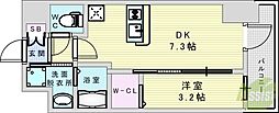 エステムコート新大阪17ベイス 1DKの間取図画像