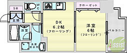エステムコート新大阪Xザ・ゲート 1DKの間取図画像