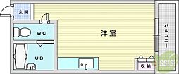 あじさい7 ワンルームの間取図画像