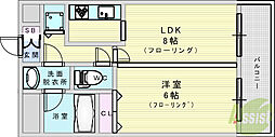 リーガル新大阪駅前 1LDKの間取図画像