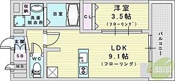 プレサンス塚本ベラビィ 1LDKの間取図画像