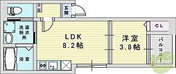 ハーモニーテラス御幣島II 1LDKの間取図画像