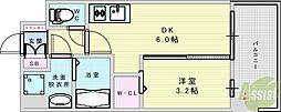 プレサンス東淀川駅前プローシェ 1DKの間取図画像