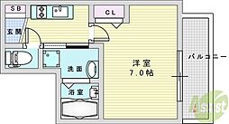 アスヴェル新大阪SOUTH 1Kの間取図画像