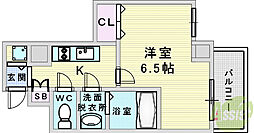 エスリード新大阪ザマーク 1Kの間取図画像