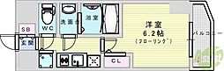 メインステージ大阪ノースマーク 1Kの間取図画像