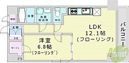 サムティ大阪WESTグランジール 1DKの間取図画像